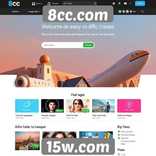 Análise da interface do site 8cc.com